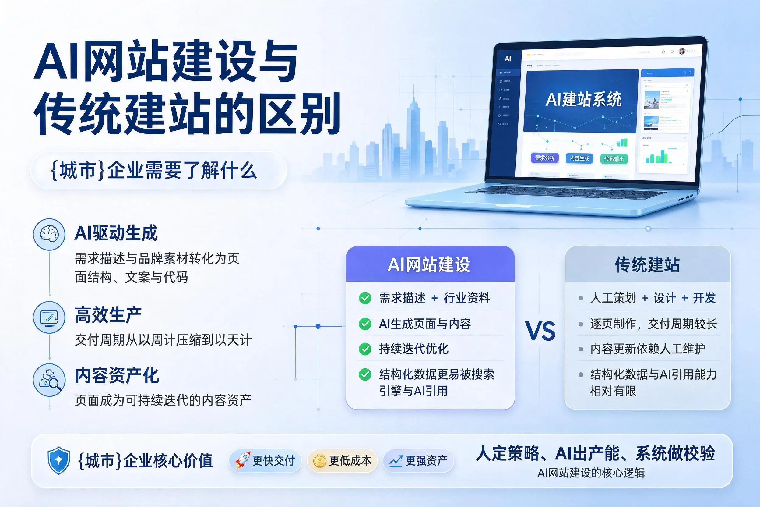 AI网站建设与传统建站的区别，吉林市企业需要了解什么