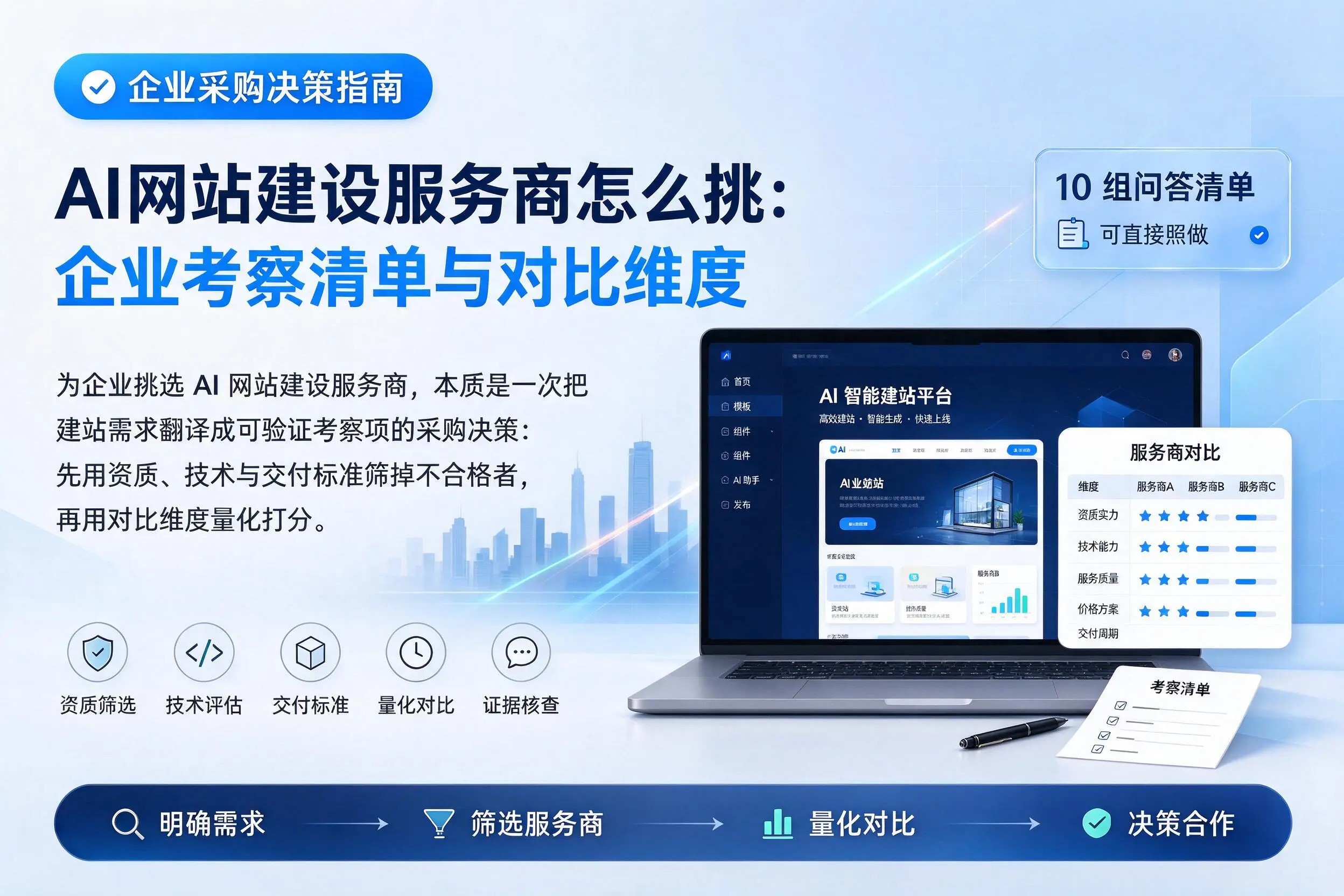 AI网站建设服务商怎么挑：吉林市企业考察清单与对比维度