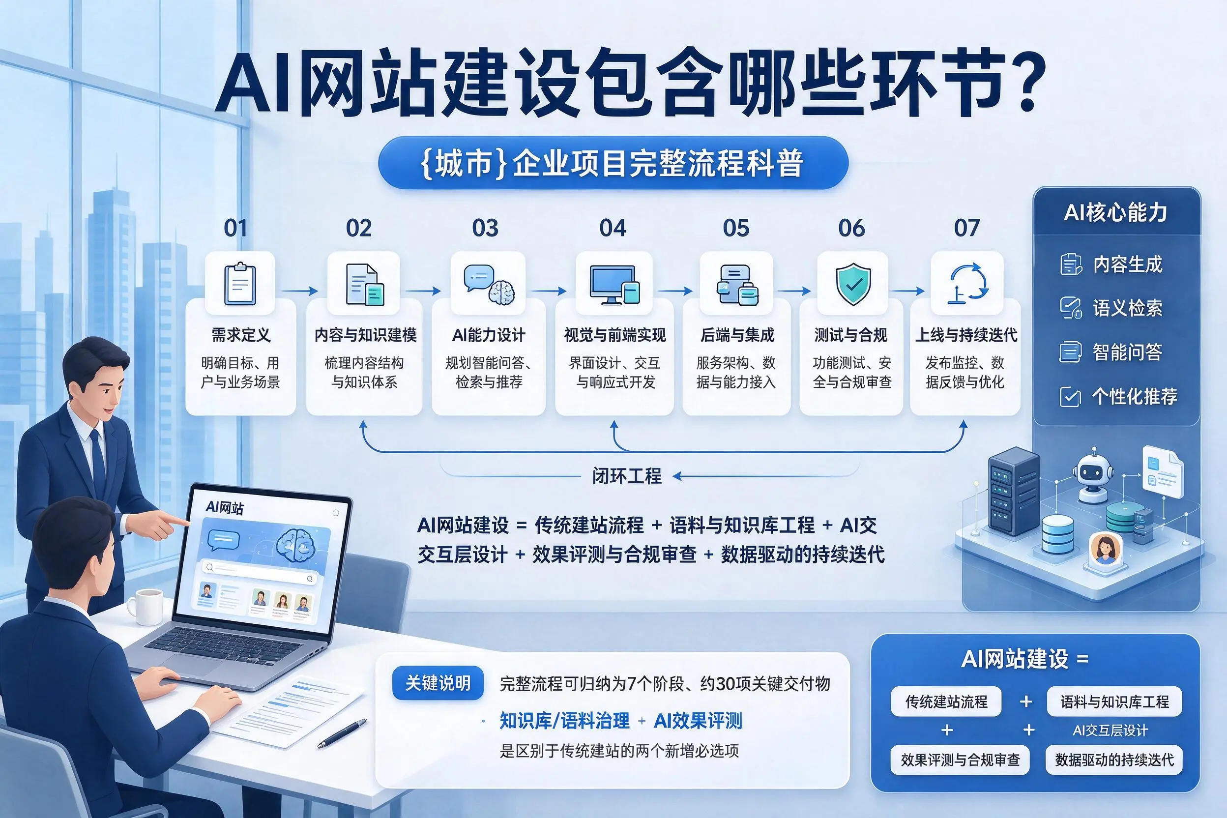 AI网站建设包含哪些环节？吉林市企业项目完整流程科普