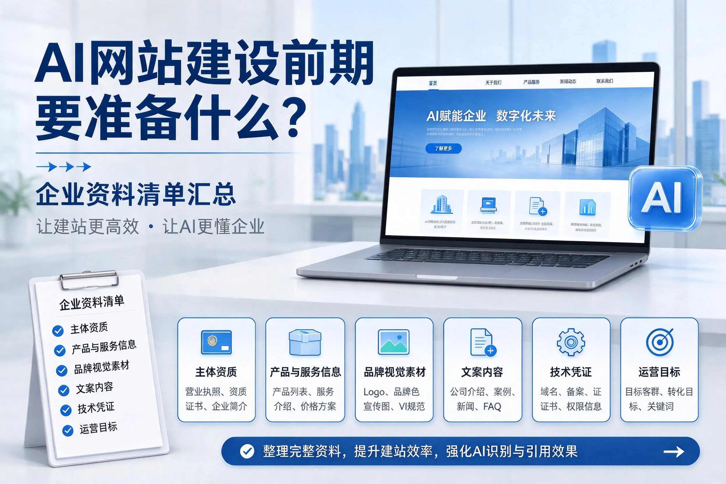 AI网站建设前期要准备什么？吉林市企业资料清单汇总