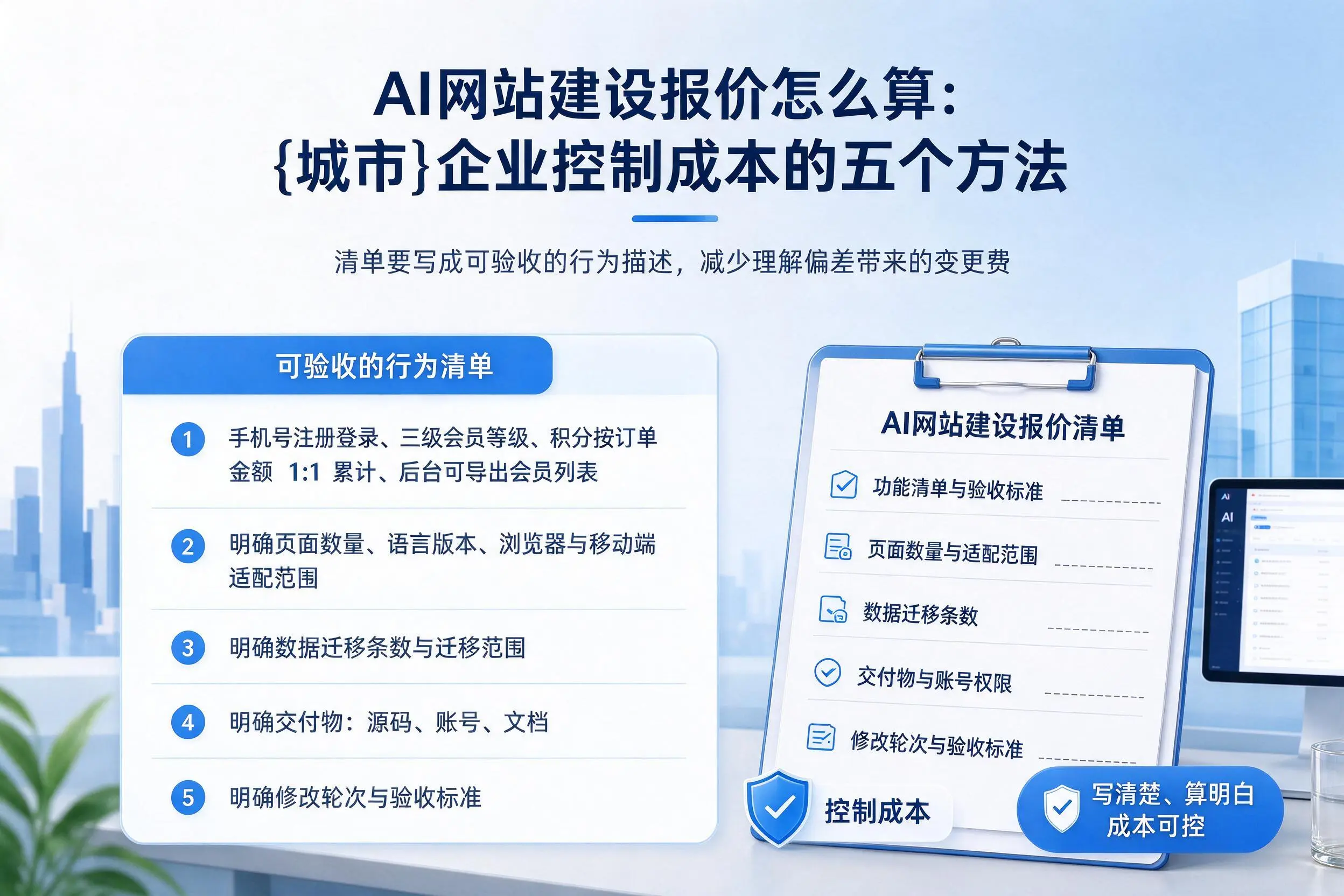 AI网站建设报价怎么算:吉林市企业控制成本的五个方法
