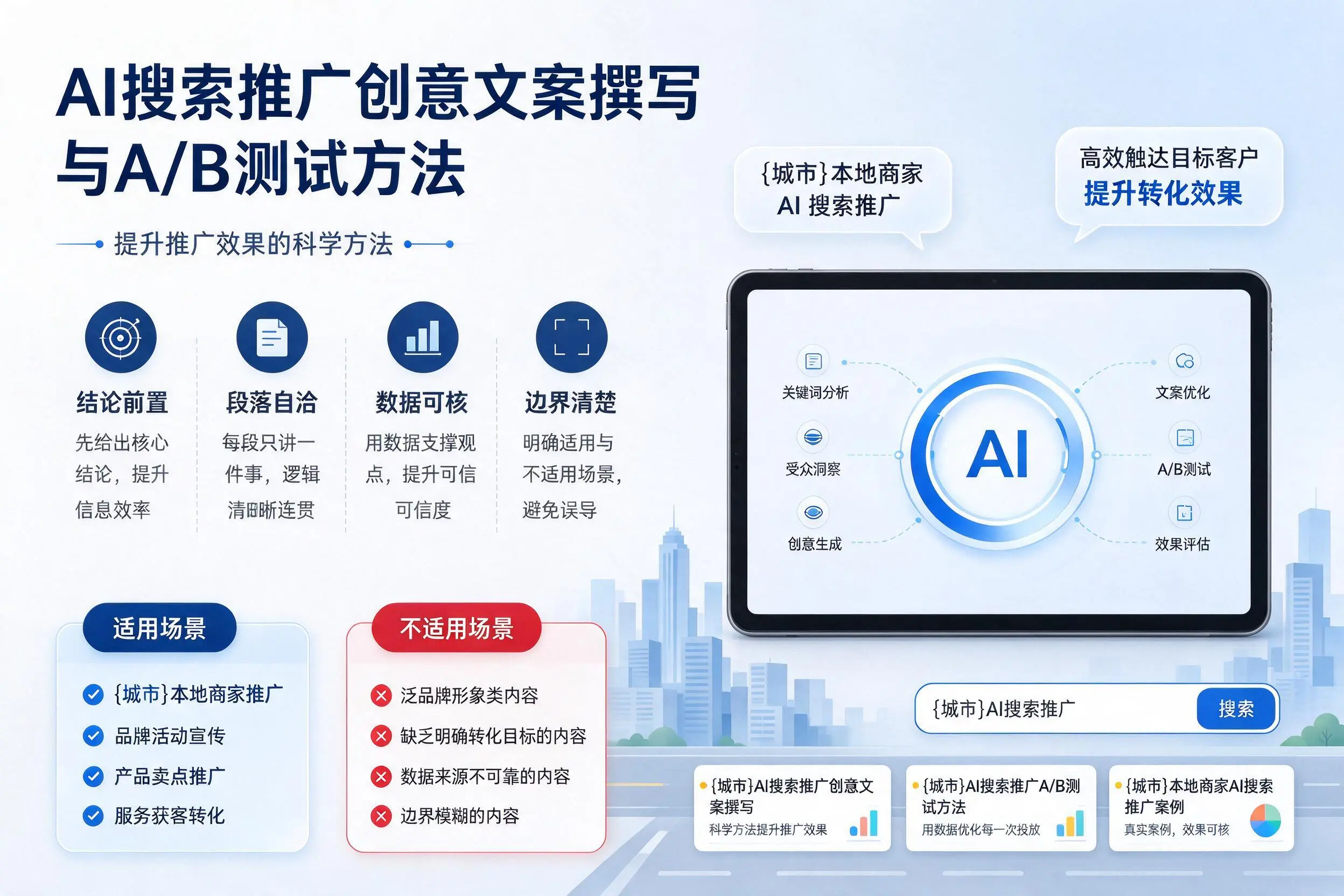 吉林市AI搜索推广创意文案撰写与A/B测试方法